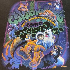 Eskimo Joe's T-Shirt Men's Large 45th Anniversary Trippy Retro Black